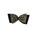 Pom Bow  Hair Bow - Leopard w/Black